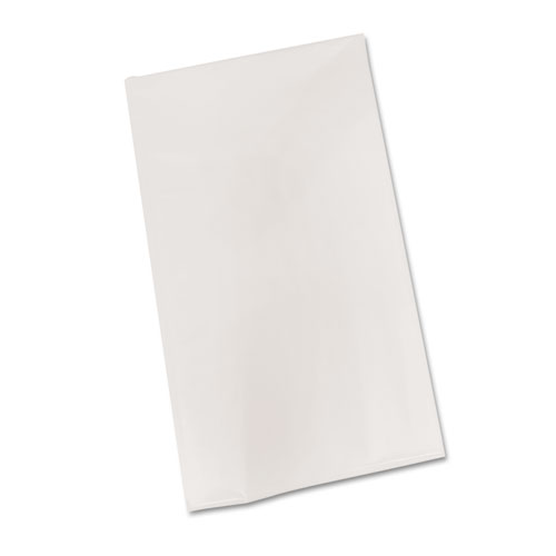 Bio-Degradable Plastic Table Cover, 54" X 108", White, 6/pack