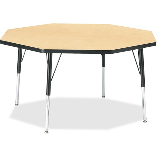 Jonti-Craft, Inc.  Activity Table, Octagon, 15"-24"x48", Maple/Black