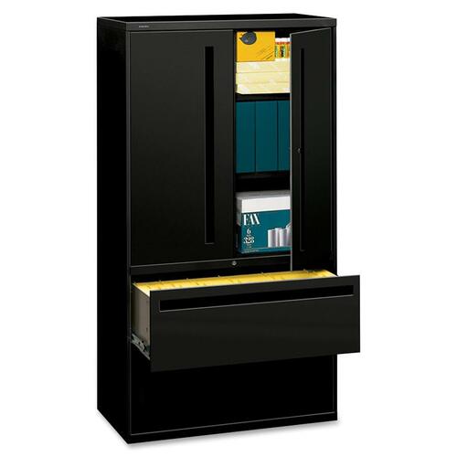 700 SERIES LATERAL FILE WITH STORAGE CABINET, 36W X 18D X 64.25H, BLACK