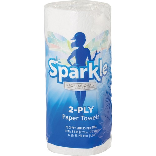 Sparkle Ps Perforated Paper Towels, 2-Ply, 11x8 4/5, White,70 Sheets,30 Rolls/ct