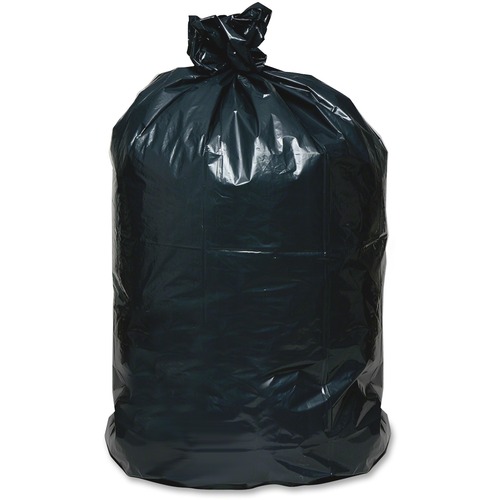 LINEAR LOW DENSITY RECYCLED CAN LINERS, 56 GAL, 1.25 MIL, 43" X 48", BLACK, 100/CARTON