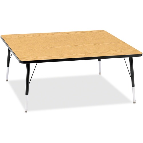 Jonti-Craft, Inc.  Activity Table, Square, 15"-24"x48"x48", Oak/Black