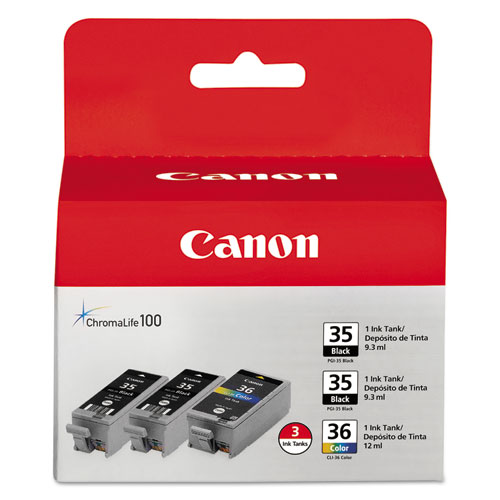 Canon 1509B007 (PGI-35) Black, Tri-Color OEM Inkjet Cartridge