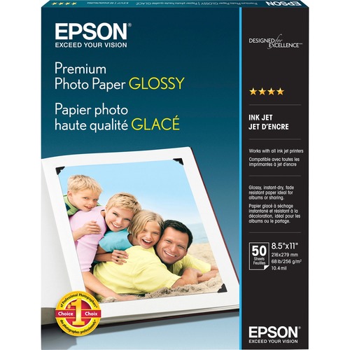 PREMIUM PHOTO PAPER, 10.4 MIL, 8.5 X 11, HIGH-GLOSS WHITE, 50/PACK