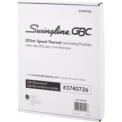 EZUSE THERMAL LAMINATING POUCHES, 3 MIL, 9" X 11.5", GLOSS CLEAR, 200/PACK