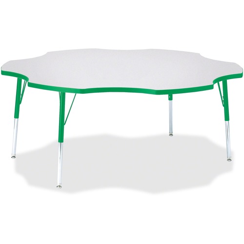 Jonti-Craft, Inc.  Activity Table, Six-Leaf, 24"-31"x60", Green