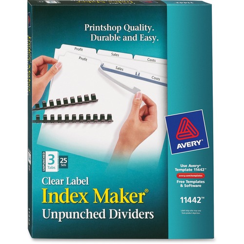 DIVIDERS,UNPNCHD,3TAB,WHITE