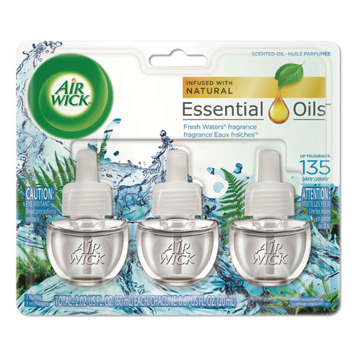 SCENTED OIL REFILL, FRESH WATERS, 0.67OZ, 3/PACK, 6 PACKS/CARTON