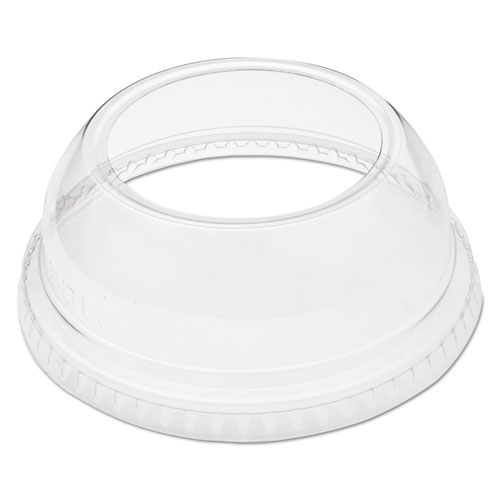 Open-Top Dome Lid For 9-22 Oz Plastic Cups, Clear, 1.9"dia Hole, 1000/carton