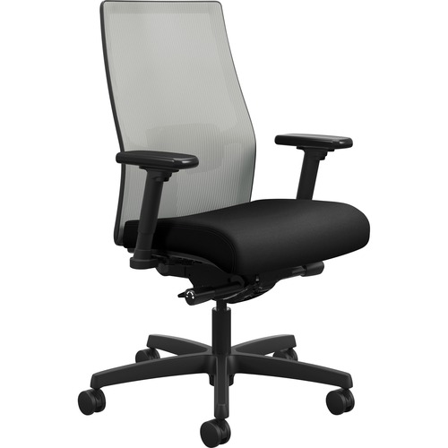 The HON Company  Task Chair, Mesh Back, 27"x28-1/2"x44-1/2", Fog/Black