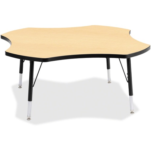 Jonti-Craft, Inc.  Classic Four-Leaf Table, 48", Marble/Black