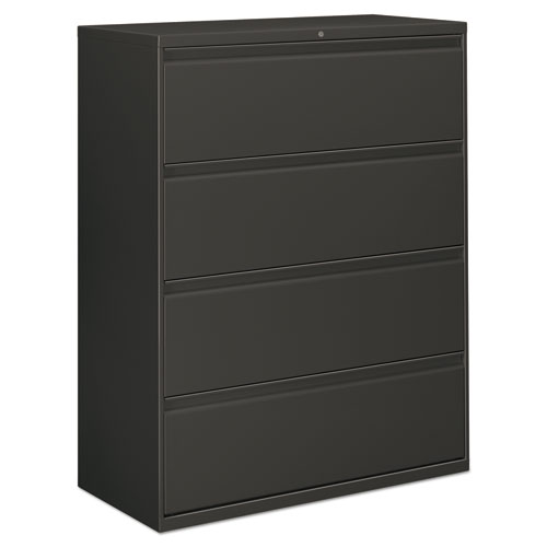 FOUR-DRAWER LATERAL FILE CABINET, 42W X 18D X 52.5H, CHARCOAL