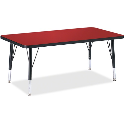 Jonti-Craft, Inc.  Activity Table,Rectangle,Toddler,11"-15"x24"x36",Red/Black