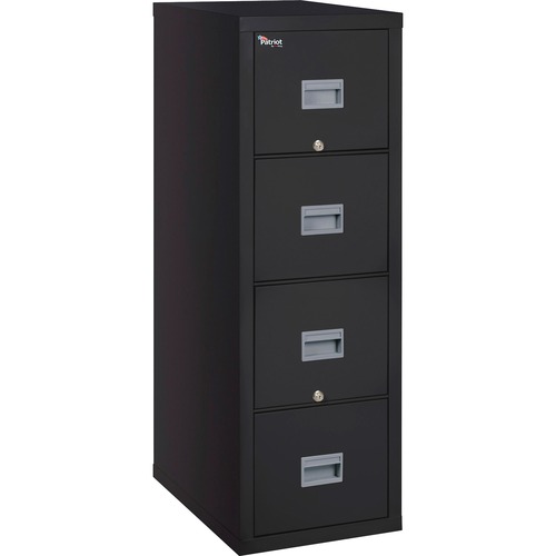 PATRIOT INSULATED FOUR-DRAWER FIRE FILE, 20.75W X 31.63D X 52.75H, BLACK