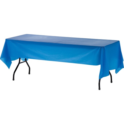 Table Set Rectangular Table Cover, Heavyweight Plastic, 54 X 108, Blue, 6/pack