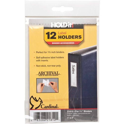 Cardinal  Label Holder, 1"x3", 12/PK, Clear