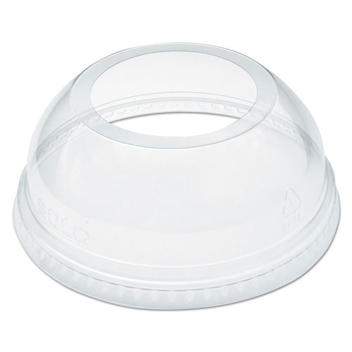 Open-Top Dome Lid For 16-24 Oz Plastic Cups, Clear, 1.9"dia Hole, 1000/carton