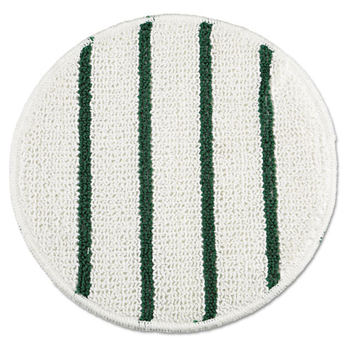 LOW PROFILE SCRUB-STRIP CARPET BONNET, 21" DIAMETER, WHITE/GREEN