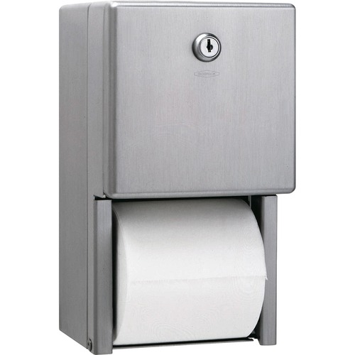 Bobrick Washroom Equipment  Steel Bath Tissue Dispenser, 2-Roll, 6/CT, STST