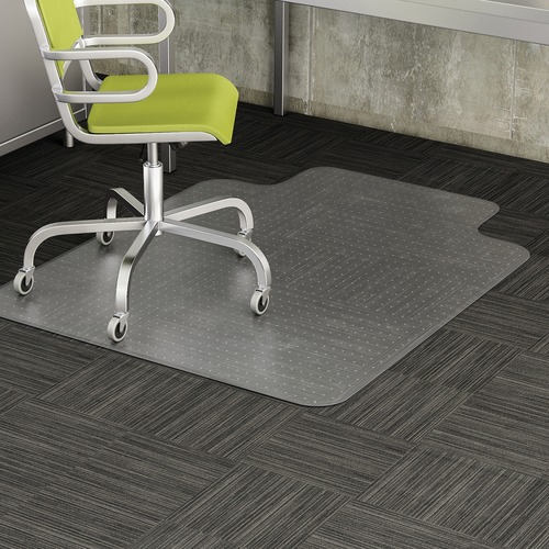 DURAMAT MODERATE USE CHAIR MAT FOR LOW PILE CARPET, 45 X 53, WIDE LIPPED, CLEAR