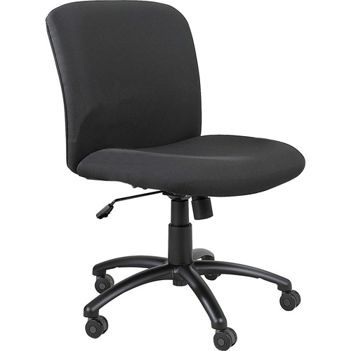 UBER BIG AND TALL SERIES MID BACK CHAIR, SUPPORTS UP TO 500 LBS., BLACK SEAT/BLACK BACK, BLACK BASE