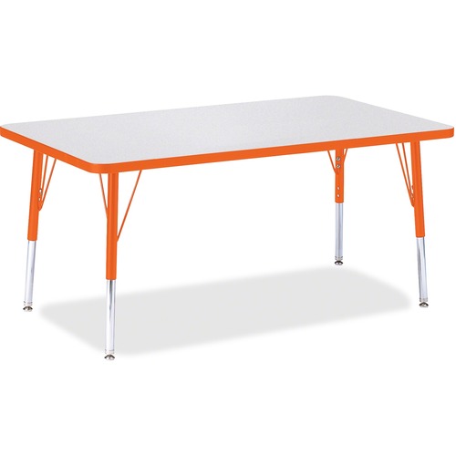 Jonti-Craft, Inc.  Kydz Activity Table, 30"x48"x15'x24", Gray/Orange