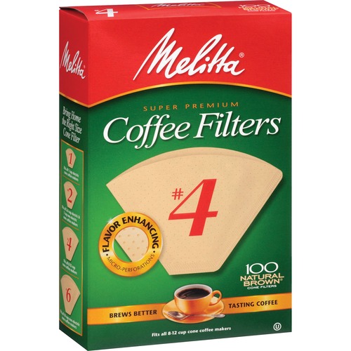Coffee Filters, Natural Brown Paper, Cone Style, 8 To 12 Cups, 1200/carton