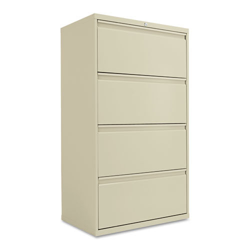 FOUR-DRAWER LATERAL FILE CABINET, 30W X 18D X 52.5H, PUTTY