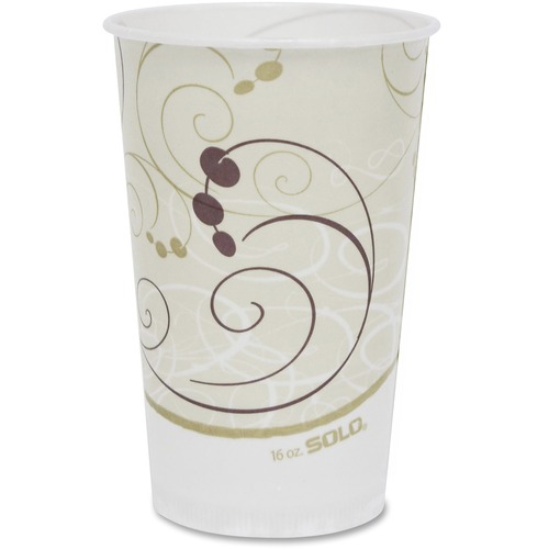 Solo Cup Company  Cold Cup,Waxed Paper,16oz,Symphony Design,50/PK
