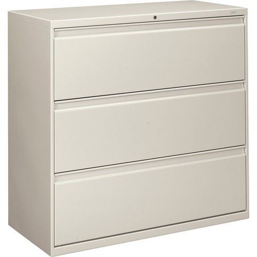 The HON Company  3-Drawer Lateral File, W/Lock, 42"x19-1/4"x40-7/8", Lt Gray