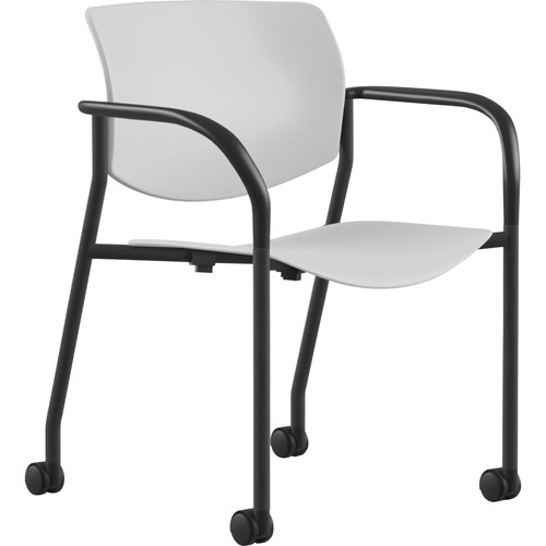 9to5 Seating  Stack Chair,w/Arms&Cstrs,25-1/2"x25"x33",WE Plastic/BK Frame