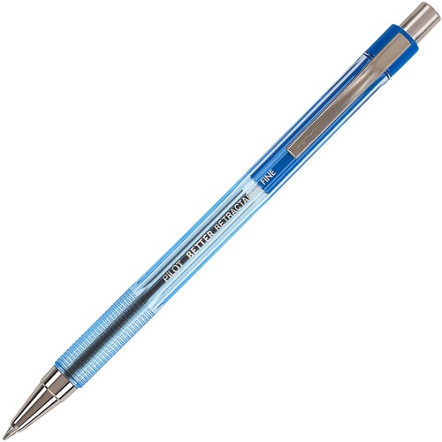 BETTER RETRACTABLE BALLPOINT PEN, FINE 0.7MM, BLUE INK, TRANSLUCENT BLUE BARREL, DOZEN