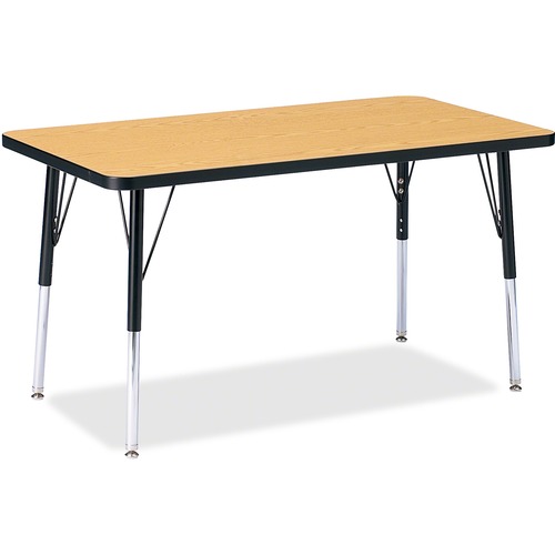 Jonti-Craft, Inc.  Activity Table, Rectangle, 24"-31"x24"x36", Oak/Black