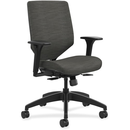 CHAIR,MIDBK,UPH,W/ARMS,BK