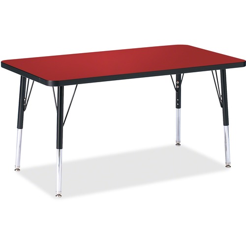 Jonti-Craft, Inc.  Rectangular Activity Table, 24'x36"x15-24", Red/Black
