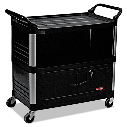 XTRA EQUIPMENT CART, 300-LB CAPACITY, THREE-SHELF, 20.75W X 40.63D X 37.8H, BLACK