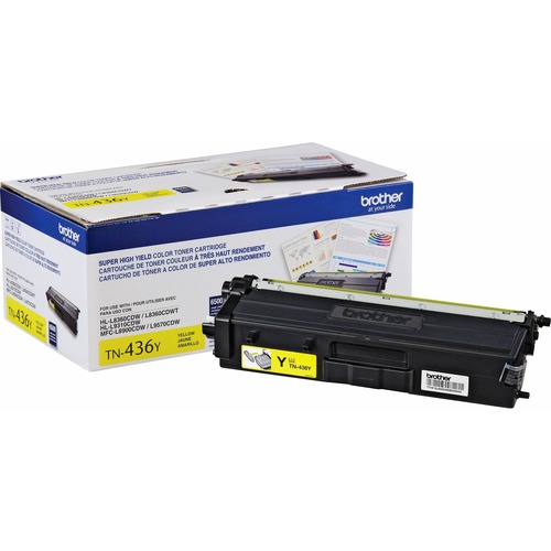 TN436Y SUPER HIGH-YIELD TONER, 6,500 PAGE-YIELD, YELLOW