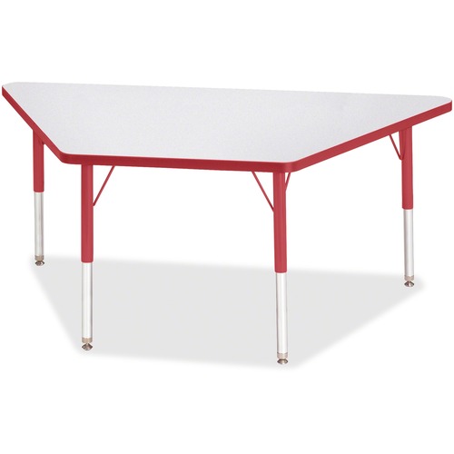 Jonti-Craft, Inc.  Activity Table, Trapezoid, 15"-24"x30"x60", Red