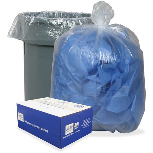 LINEAR LOW-DENSITY CAN LINERS, 45 GAL, 0.63 MIL, 40" X 46", CLEAR, 250/CARTON