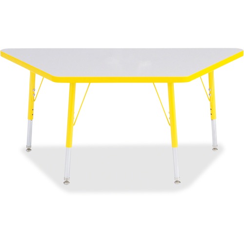 Jonti-Craft, Inc.  Activity Table, Trapezoid, 15"-24"x24"x48", Yellow