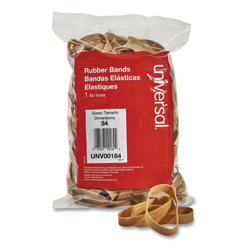 RUBBER BANDS, SIZE 84, 0.04" GAUGE, BEIGE, 1 LB BOX, 155/PACK