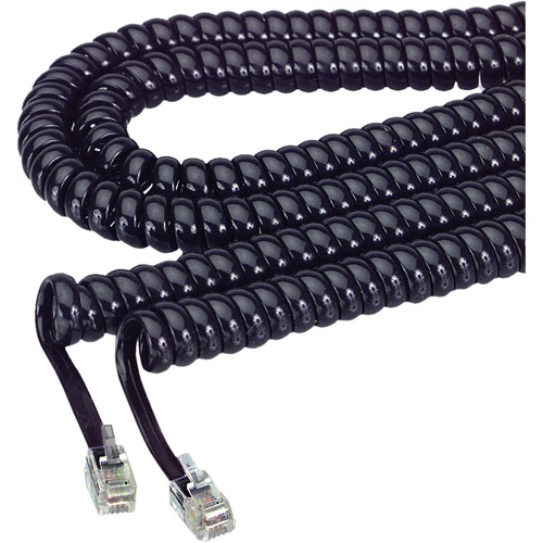 TWISSTOP DETANGLER WITH COILED, 25-FOOT PHONE CORD, BLACK