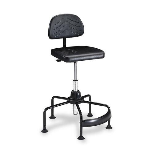 TASK MASTER ECONOMY INDUSTRIAL CHAIR, 35" SEAT HEIGHT, SUPPORTS UP TO 250 LBS., BLACK SEAT/BLACK BACK, BLACK BASE
