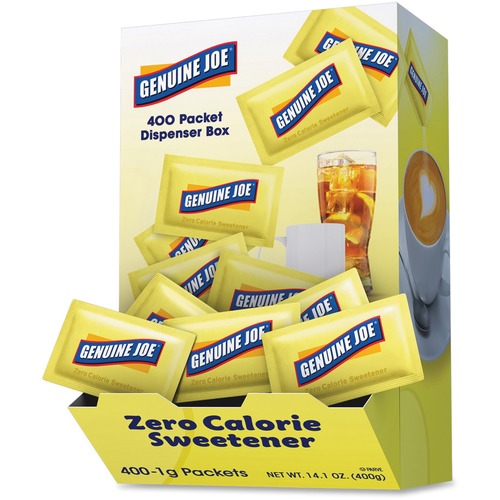 Genuine Joe  Sweetener Packets, Sucralose, 400/BX, Yellow
