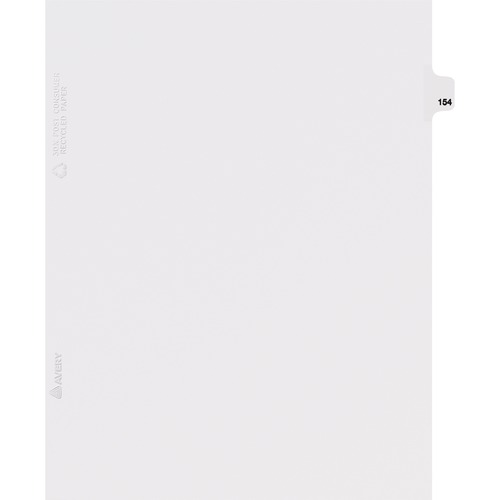 Avery  Dividers, "154", Side Tab, 8-1/2"x11", 25/PK, White