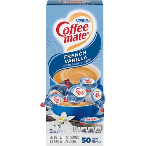 Nestle USA  Liquid Coffee Creamers, .38 oz Singles,50/BX, French Vanilla