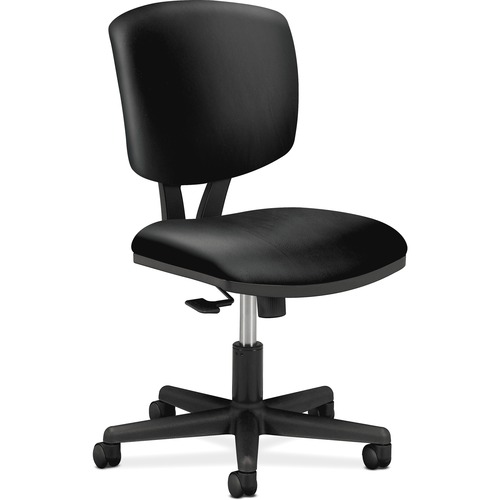 VOLT SERIES LEATHER TASK CHAIR WITH SYNCHRO-TILT, SUPPORTS UP TO 250 LBS., BLACK SEAT/BLACK BACK, BLACK BASE