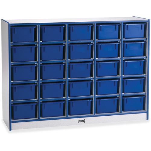 Jonti-Craft, Inc.  Mobile 25 Cubbie-Tray Unit,w/Bins,29.5"x48"x15",Blue