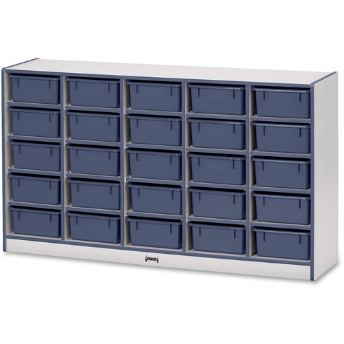 Jonti-Craft, Inc.  Mobile 25 Tub Storage,w/Bins,35.5"x60"x15",Navy