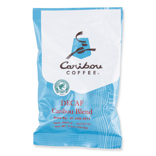 DECAF CARIBOU BLEND COFFEE FRACTIONAL PACKS, 2.5 OZ, 18/CARTON